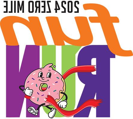 2024 Zero Mile Fun Run Logo with a doughnut running
